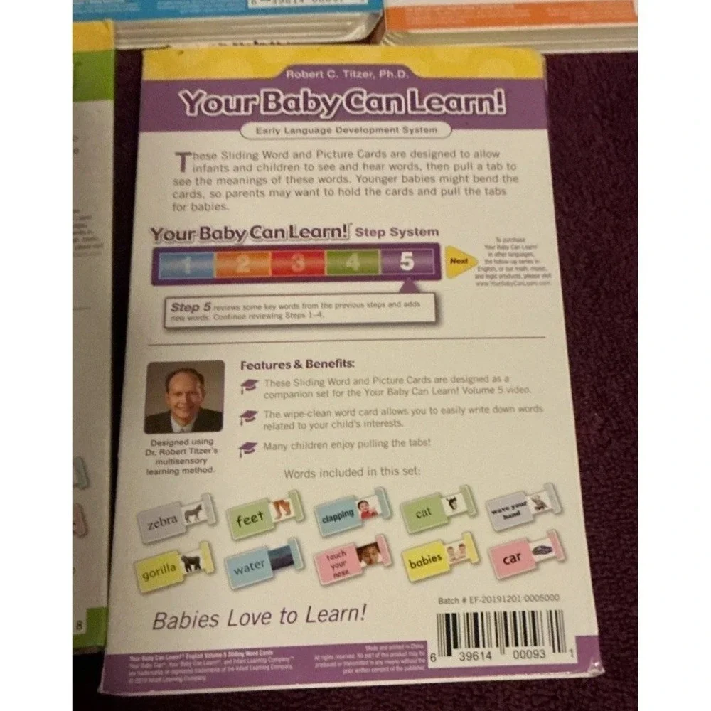 Your Baby Can Learn! American English Kit DVDs Books Sliding Teaching Cards